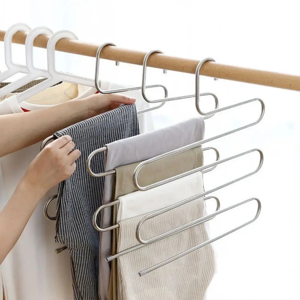 5-Tier Multi-functional Pants Hanger – Non-slip Closet Storage Organizer