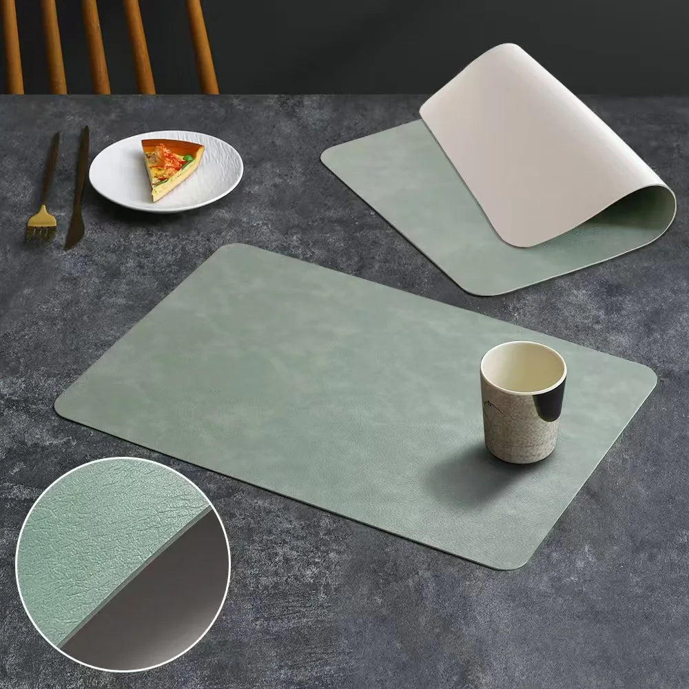 Faux Leather Placemats – Heat Resistant Non-Slip Table Mats for Dining Room