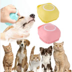 Silicone Pet Grooming Gloves – Shampoo Dispensing Brush for Dog Bathing