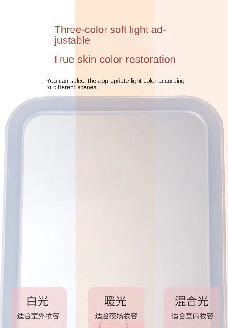 LED Touch Screen Makeup Mirror – Foldable Cosmetic Light for Daily Vanity