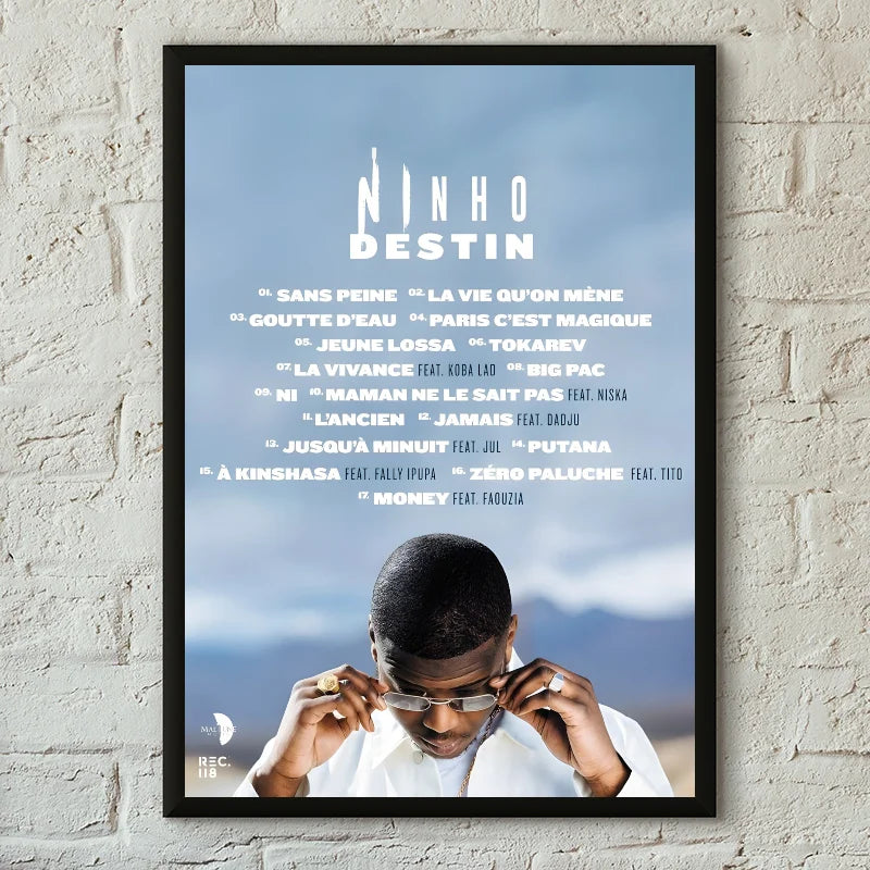 Ninho Rapper Wall Poster – Self-Adhesive Waterproof Art for Room Decor