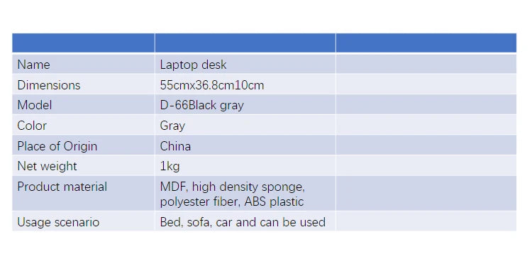Portable Laptop Desk – Anti-Slip Bed Tray with Mouse Pad for Bedroom Sofa