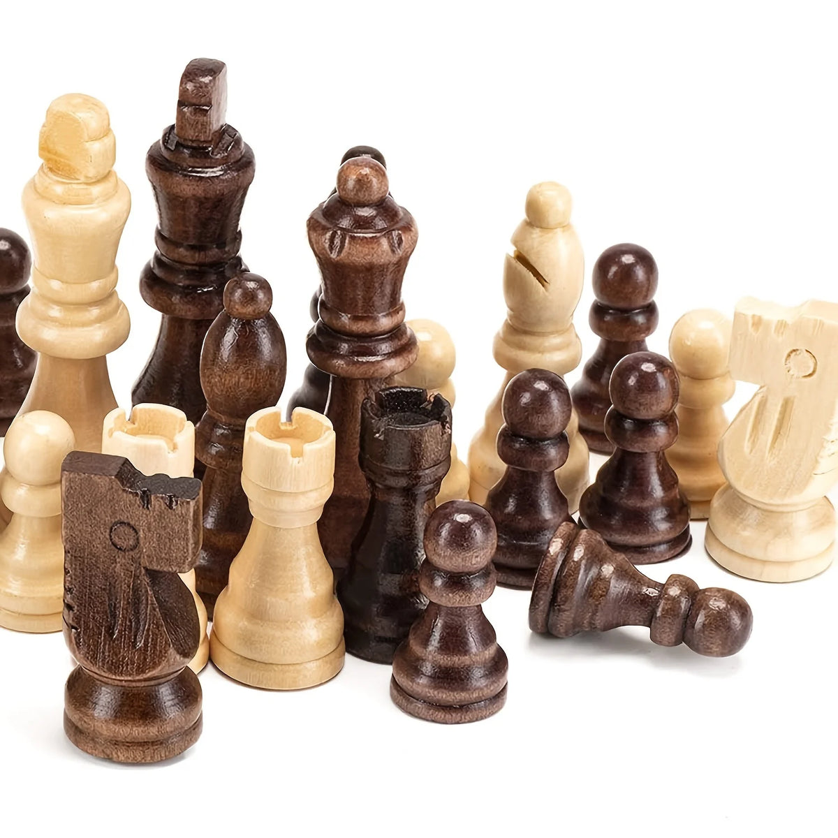 Staunton Wooden Chess Pieces – 8cm King Standard Set for Tournament Play