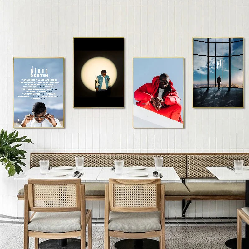 Ninho Rapper Wall Poster – Self-Adhesive Waterproof Art for Room Decor