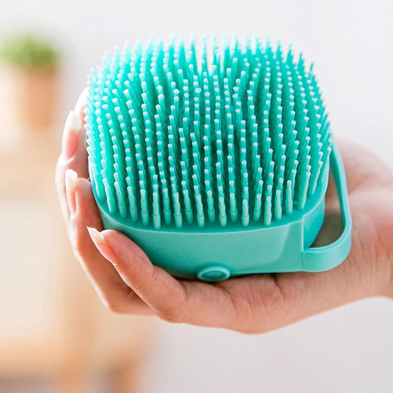 Silicone Pet Bathing Brush – Soft Massage Grooming Tool for Dog and Cat Cleaning
