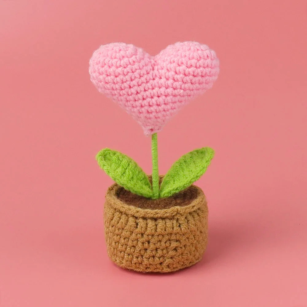 Handwoven Crochet Sunflower Potted Plant – Decorative Gift for Home Decor