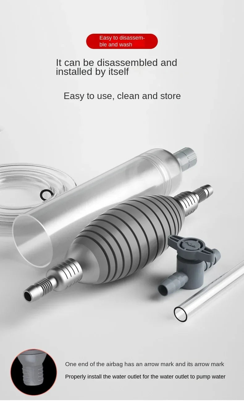 Aquarium Gravel Vacuum Cleaner – Manual Siphon Pump for Fish Tank Maintenance