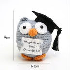 Handmade Wool Crochet Dog Doll – Positive Affirmation Plush for Home Decor