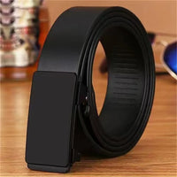 Genuine Leather Automatic Belt – Luxury Metal Buckle Strap for Men