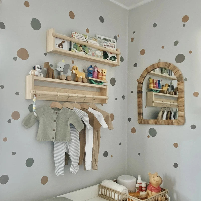 Boho Polka Dot Wall Decals – Colorful Removable Nursery Decor for Kids Room