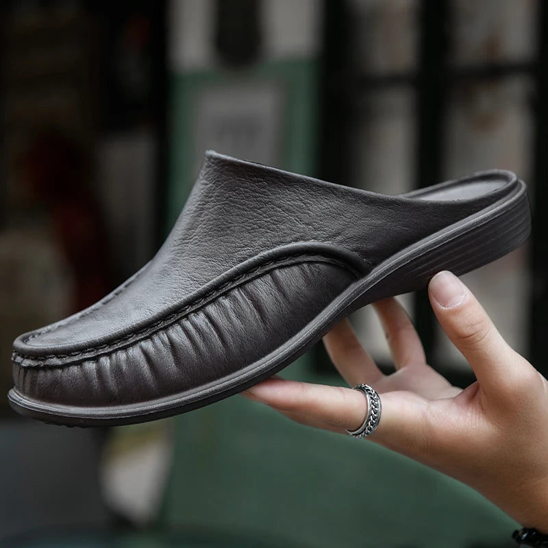 Men EVA Slip-On Flat Sandals – Lightweight Beach Shoes for Summer Casual Wear