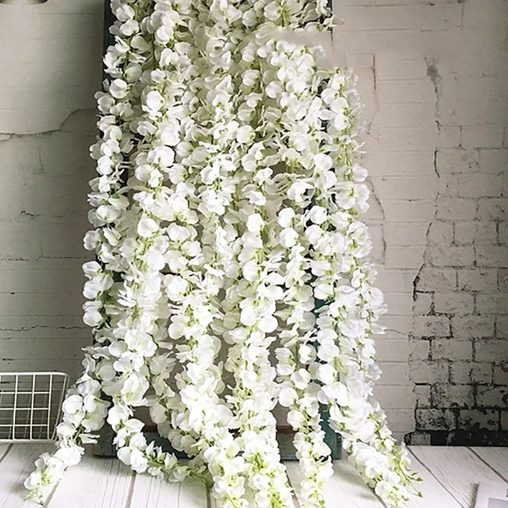 Artificial Wisteria Flower Garland – Hanging Vines for Wedding Party Decor