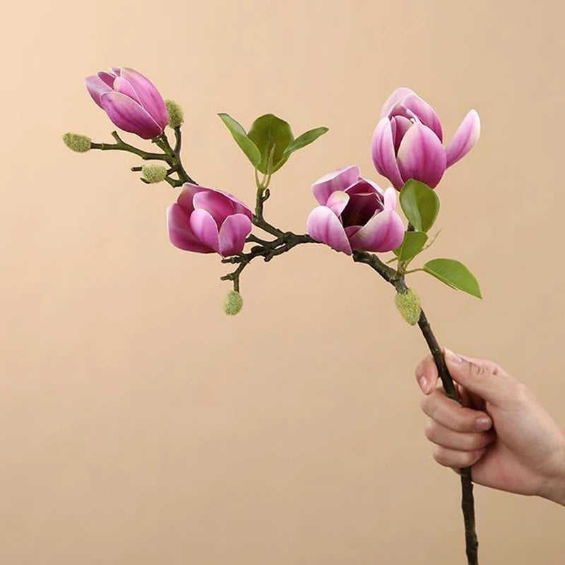 Artificial Silk Magnolia Flower – Realistic Floral Decor for Wedding Garden