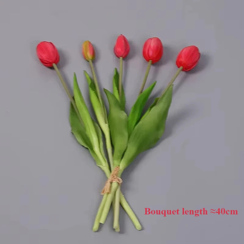 Artificial Tulip Bouquet – Real Touch Floral Decor for Wedding Home