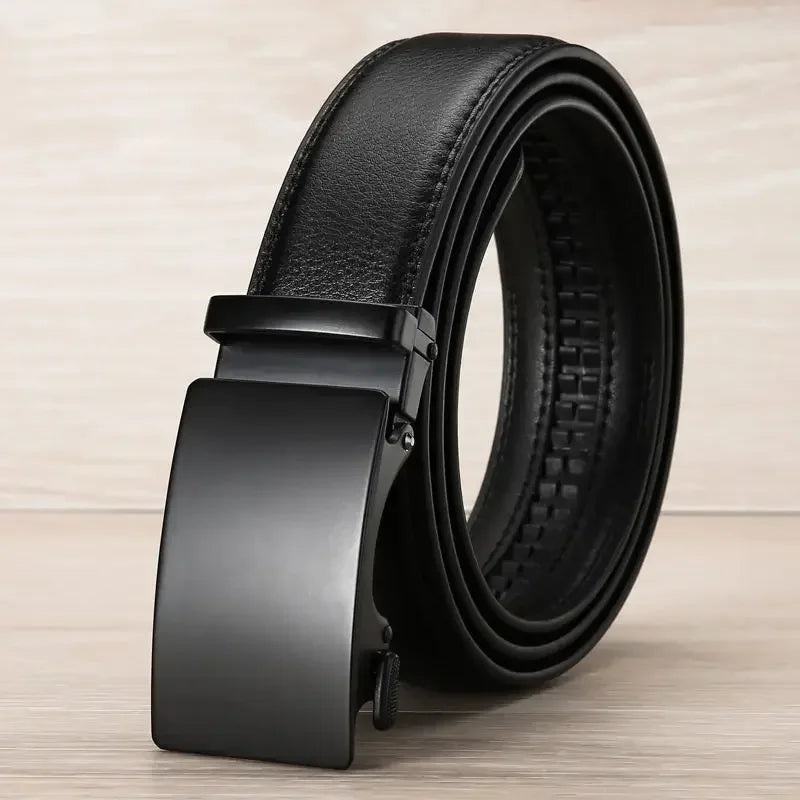 Automatic Buckle Belt – Men's Leather Waist Strap for Business Casual