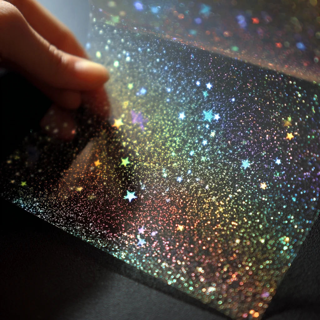 Holographic Vinyl Laminating Sheets – 2.9x4.1 Inch Waterproof Sticker Paper for Crafts