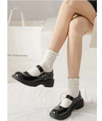 Ruffled Mid-Tube Socks – Breathable Cotton Casual Wear for Women