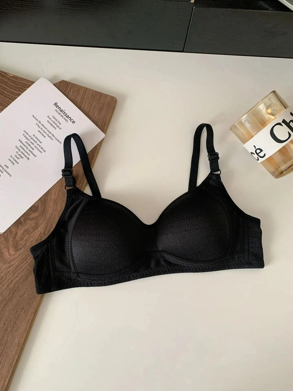 Seamless Cotton Wireless Bra – Breathable Gathered Underwear for Daily Comfort
