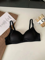 Seamless Cotton Wireless Bra – Breathable Gathered Underwear for Daily Comfort