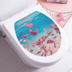 Decorative Toilet Seat Decal – Underwater Sea Shell Art for Bathroom Decor