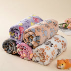 Thickened Fleece Pet Blanket – Warm Footprint Mat for Small to Large Dogs Cats