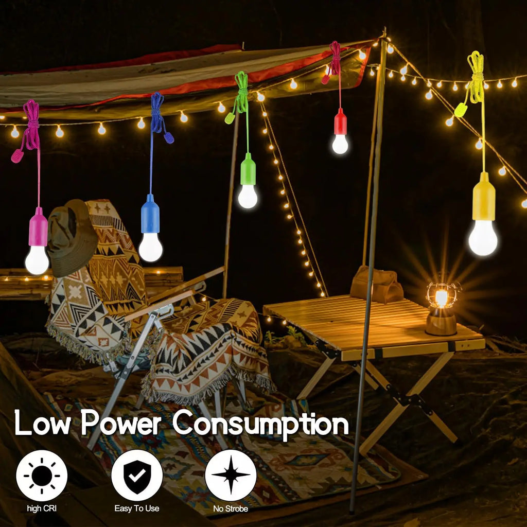 Portable LED Pull Cord Bulb – Battery Operated Lamp for Camping and Emergency