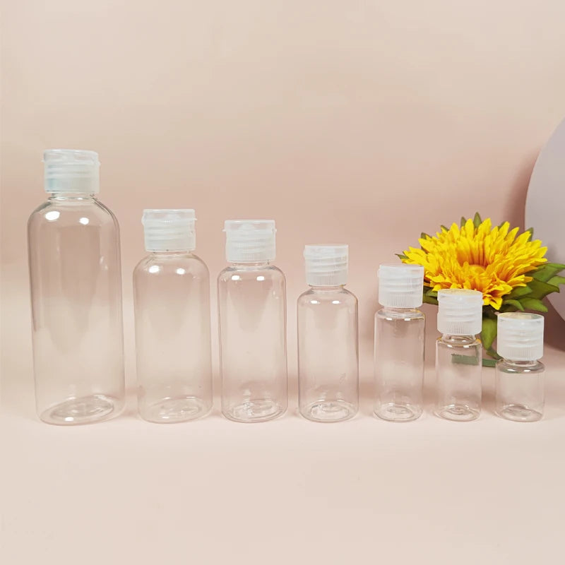 Clear Plastic Squeezable Bottles – Travel Size Containers for Liquid Toiletries