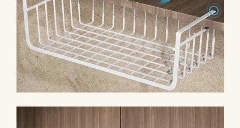 Iron Under Cabinet Hanging Baskets – Heavy Duty Storage for Kitchen Pantry