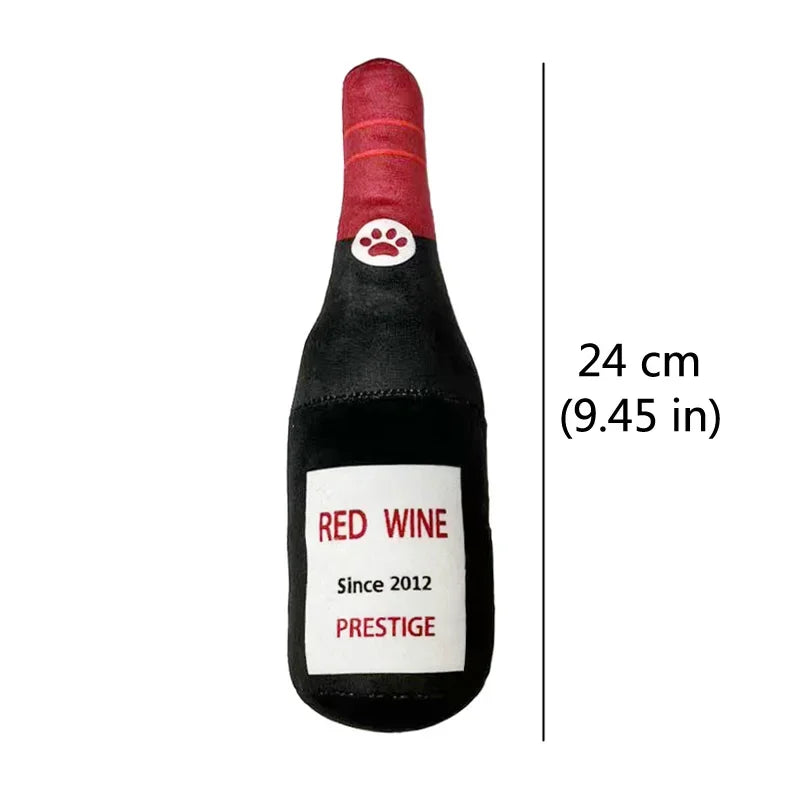 Plush Beer Bottle Dog Toy – Squeaky Chew Toy for Interactive Play