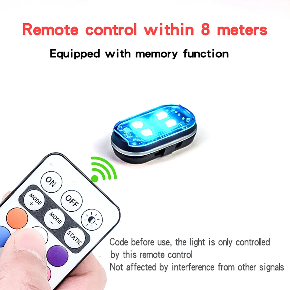 Wireless LED Strobe Lights – Multicolor Anti-Collision Warning for Car Decor