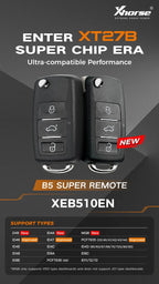 Super Remote Key Fob – Integrated XT27B Chip for Volkswagen B5 Replacement