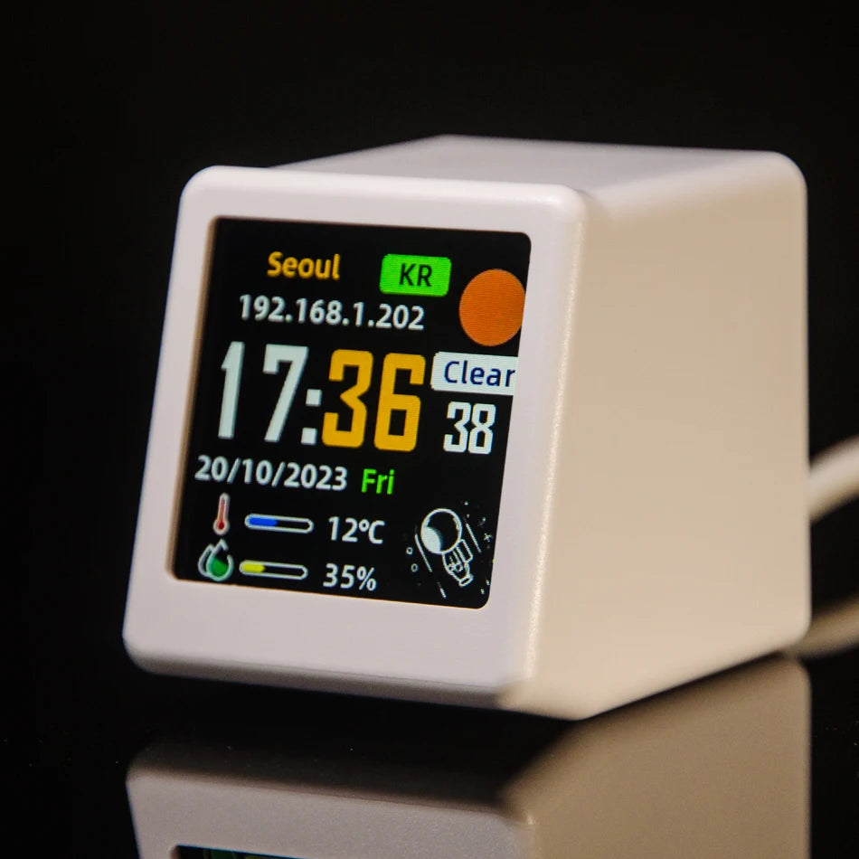 Mini WiFi Weather Clock – IPS Digital Desktop Station for Home Decor
