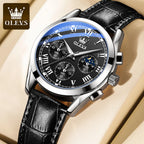Leather Quartz Watch – Waterproof Noctilucent Timepiece for Business Men
