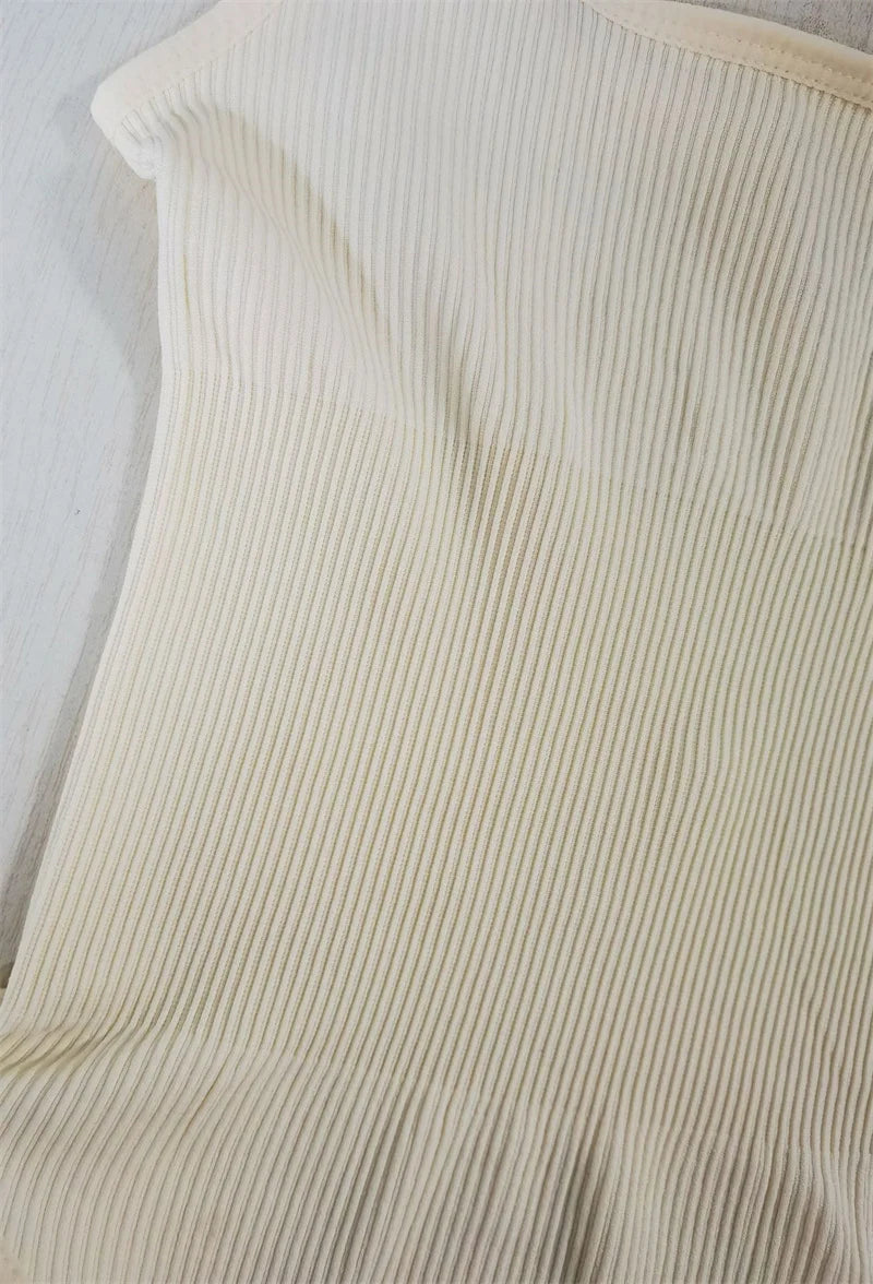 Ribbed Tummy Control Jumpsuit – Open Crotch Shapewear for Daily Compression