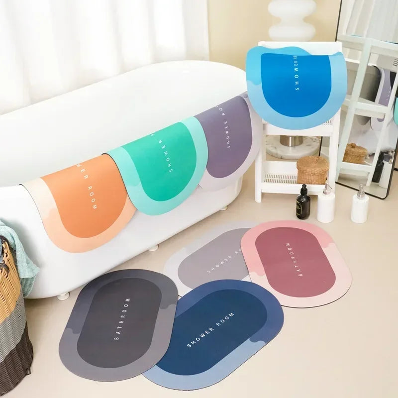 Absorbent Non-Slip Bath Mat – Soft Microfiber Rug for Bathroom and Kitchen