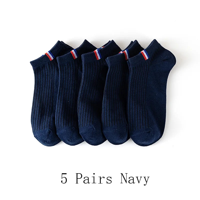 Mens Breathable Boat Socks – Thin Cotton Blended Casual Footwear for Summer