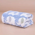 Cartoon Elephant Flannel Pet Blanket – Soft Cozy Throw for Dogs and Cats