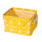 Foldable Cotton Linen Storage Basket – Small Desktop Organizer for Home