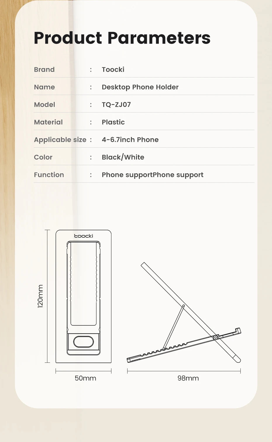 Ultra Thin Phone Stand – Foldable Adjustable Smartphone Holder for Desk