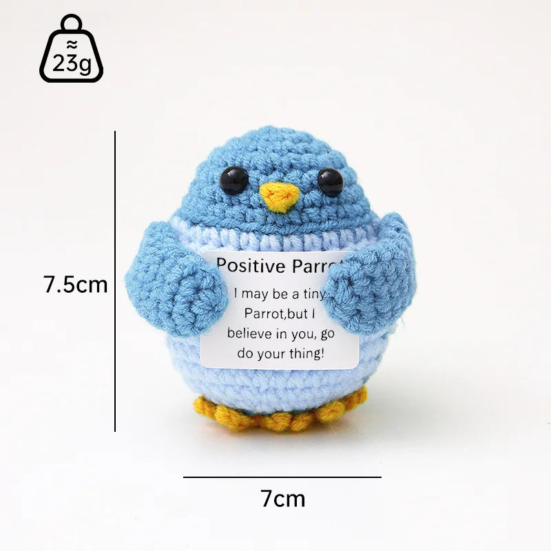 Handmade Wool Crochet Dog Doll – Positive Affirmation Plush for Home Decor