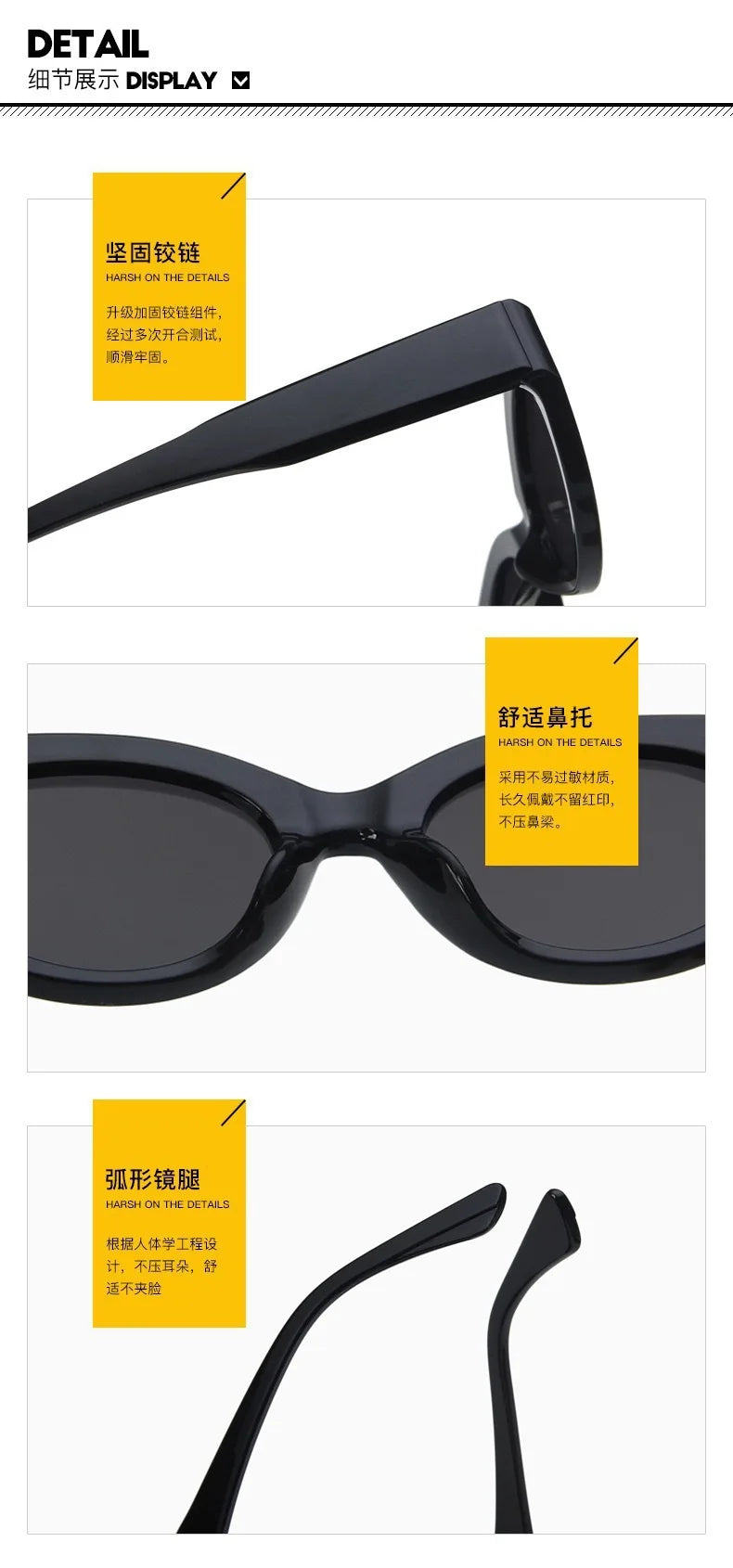 Vintage Cat Eye Sunglasses – Oval Elliptic Frames for Women UV Protection