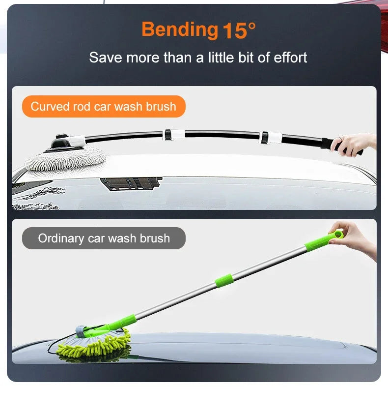 Telescoping Car Wash Brush – Soft Chenille Mop for Auto Detailing