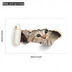 3D Peeping Kitten Toilet Sticker – Waterproof Decal for Bathroom Decor