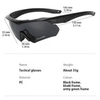 Tactical Shooting Goggles – 3 Interchangeable Lens Set for Airsoft and Outdoor