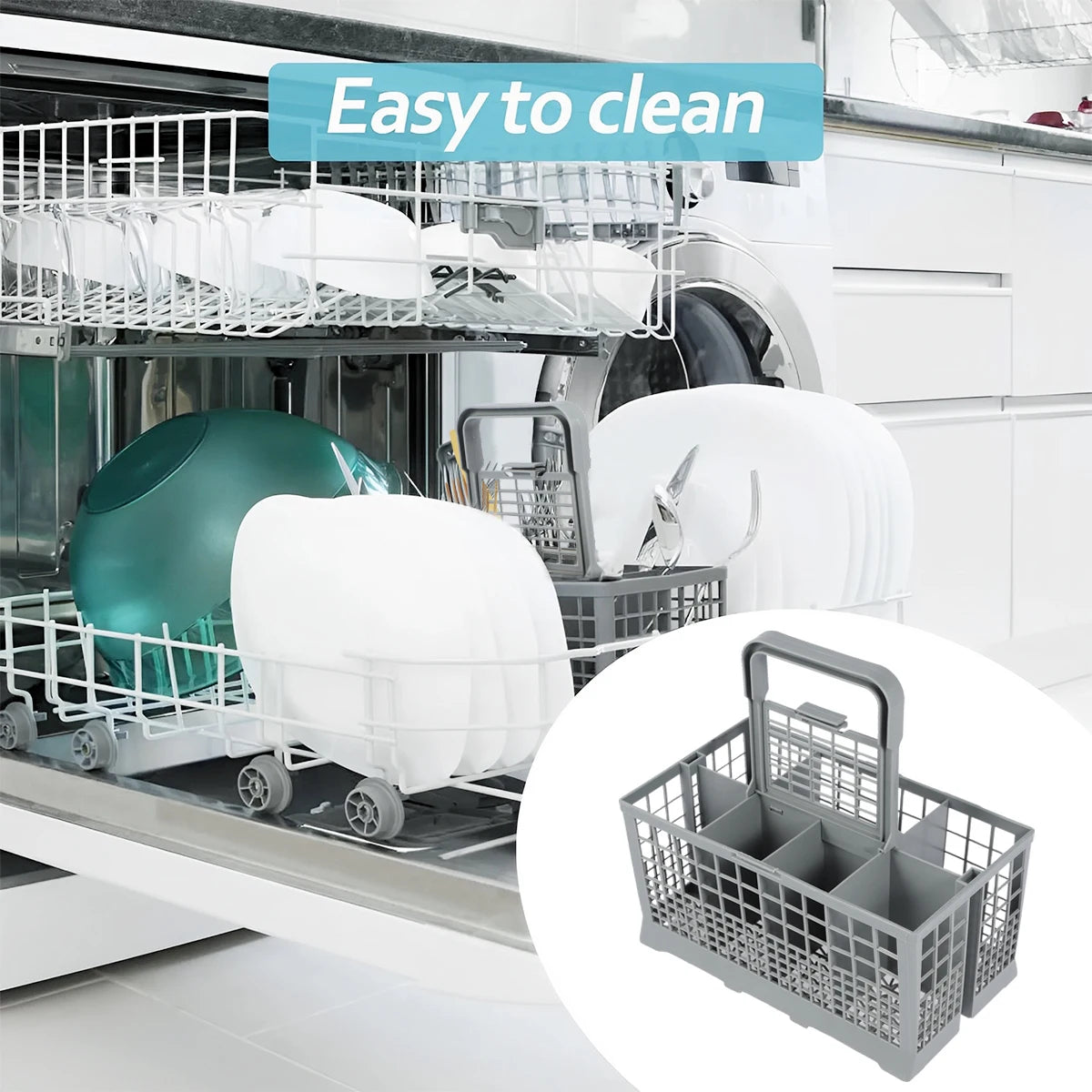 Universal Dishwasher Cutlery Basket – Foldable Flatware Holder for Kitchen