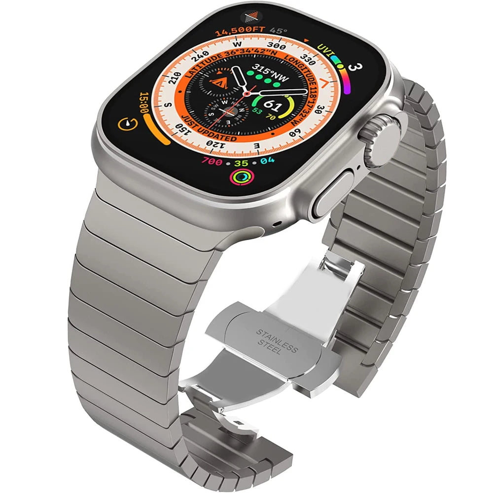 Titanium Apple Watch Band – Metal Replacement Strap for Series 1-10 and Ultra