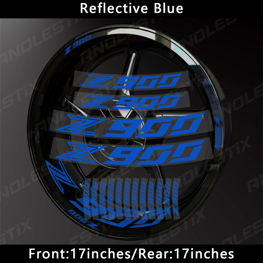 Reflective Motorcycle Rim Stripes – Wheel Hub Decals for Kawasaki Z900