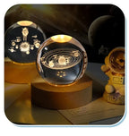 Galaxy Crystal Sphere Night Light – Clear Glass Globe for Home Decor