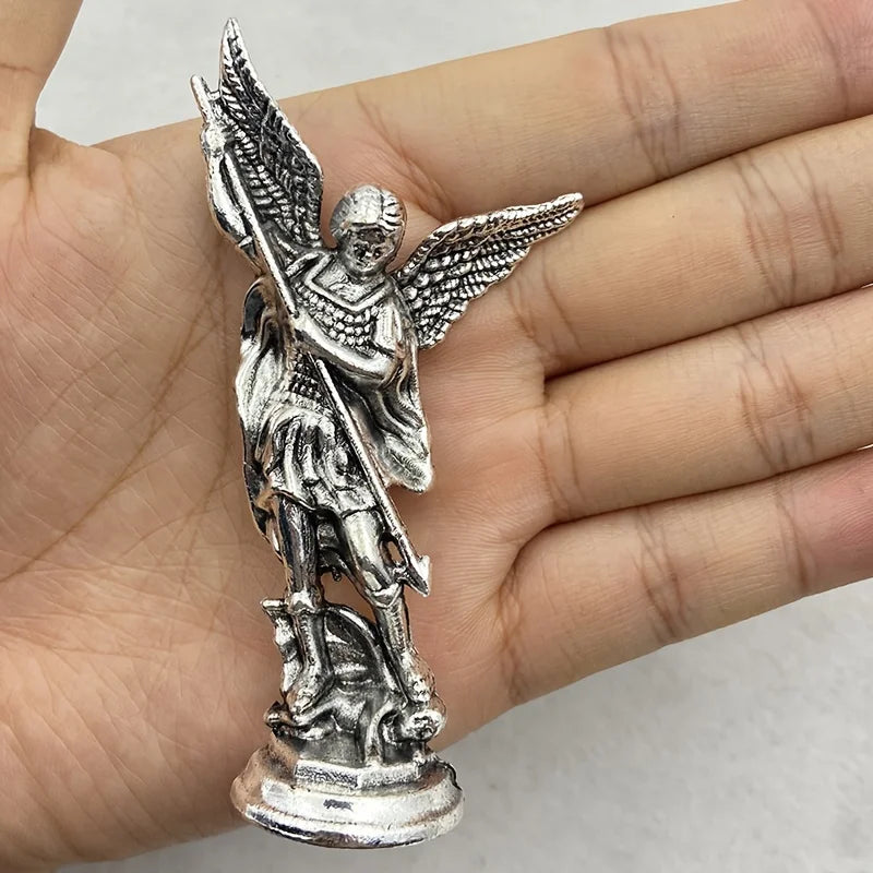 Saint Michael Archangel Figurine – Zinc Alloy Sculpture for Home Desk Decor