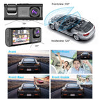 Triple Lens Car Dash Cam – 1080P 3-Channel Video Recorder for Vehicle Security